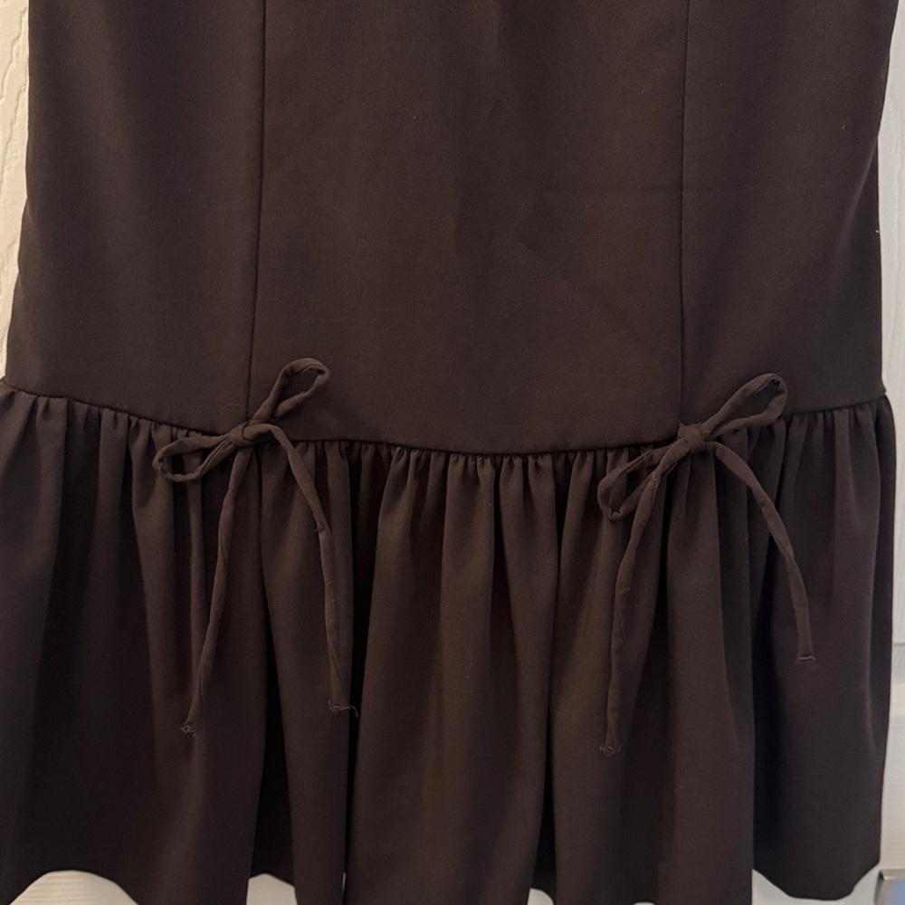 Zara Chocolate Brown Bow Dress - Picture 5 of 7